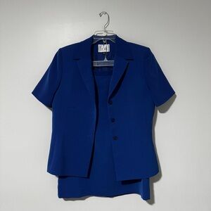 Le Suit | Women’s, 2-Piece Royal Blue Blazer and Dress Ensemble (Size 14)